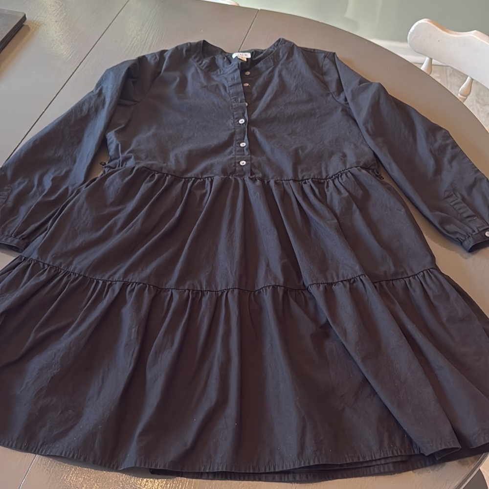 J. Crew black tiered long sleeve dress - Picture 5 of 8